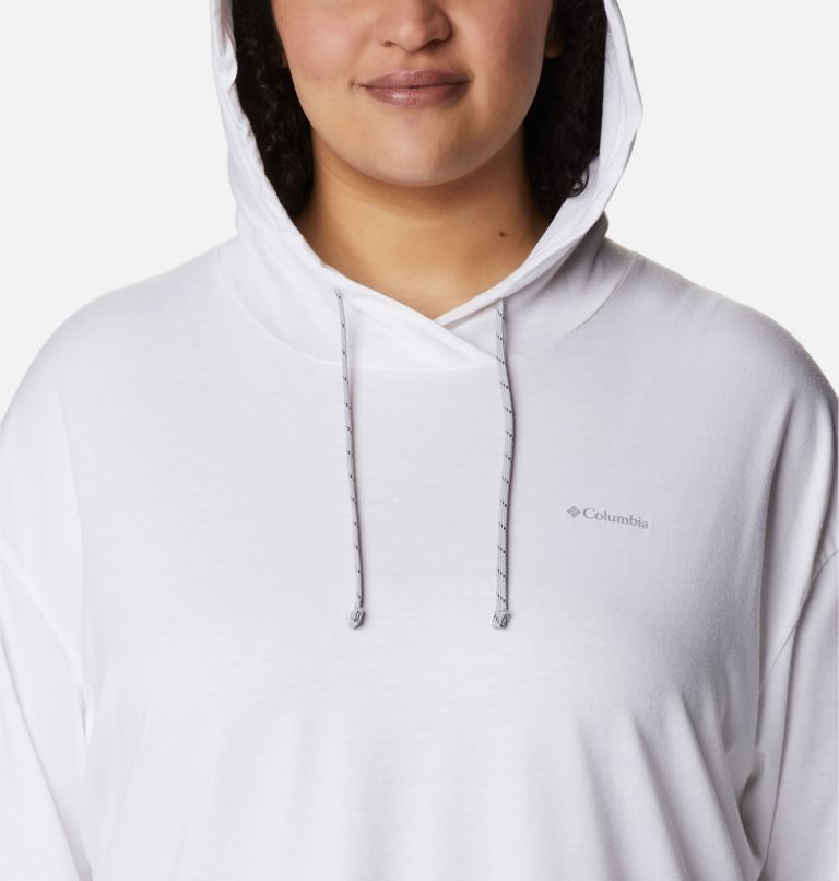 Women's Columbia Sun Trek Pullover Hoodie White | Plus Size CA-S3A64